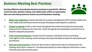 Business Meeting Best Practices - IBA